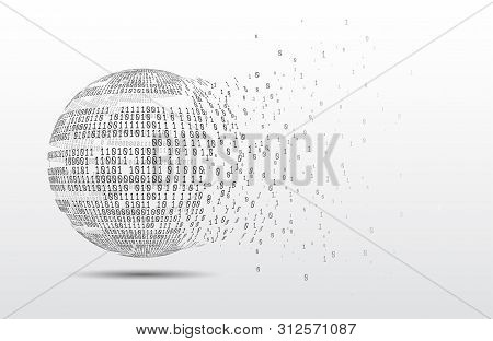 Binary Code Globe. Technology Planet. Big Data. Global Network. Artificial Intelligence. From Chaos 