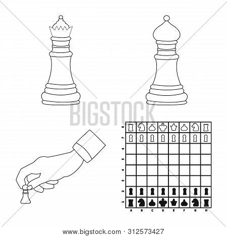 Isolated Object Of Piece And Strategy Logo. Collection Of Piece And Play Vector Icon For Stock.