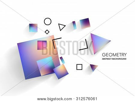 Geometric Modern Background. Colorful Geometric Abstract Composition. Place For Text. Elements For Y