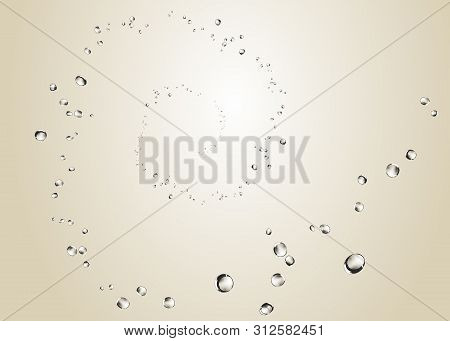 Abstract Water Bubbles, Spiral Rising On A Clear Background.