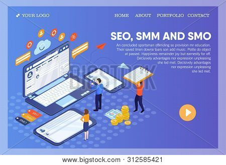Pictographic For Seo, Smm, Smo Or Search Engine Optimization, Social Media Marketing And Social Medi