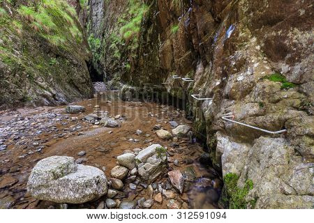 Landscape With Valea Lui Stan Canyon And River In Romania