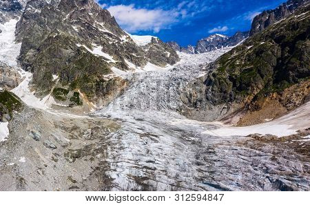 Caucasus Mountains On The Border Of Russia And Georgia. Chalaat Pass And Very Beautiful View Of The 