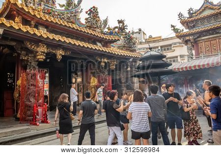 Yunlin, Taiwan - July 13th, 2019: famous and antique building of Beigang Chaotian Temple, Yunlin, Taiwan, Asia
