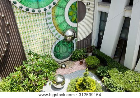 Changhua, Taiwan - July 13th, 2019: modern architecture of Changhua Art Museum, Changhua city, Taiwan, Asia