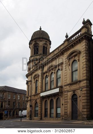 Sowerby Bridge, West Yorkshire, United Kingdom - 18 June 2019: The Former Town Hall Building Along W