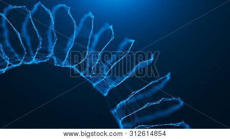 Geometric Shape For Design. Sound Wave. The Torus Consisting Of Points. 3D Rendering. Data Array Vis