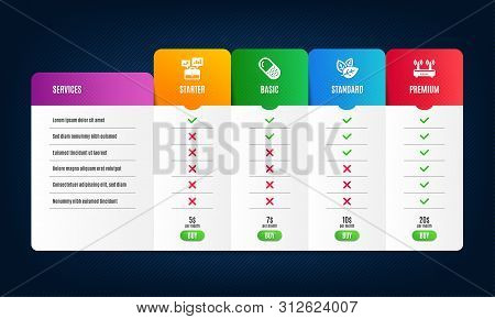 Capsule Pill, Organic Tested And Business Portfolio Icons Simple Set. Price List, Pricing Table. Wif