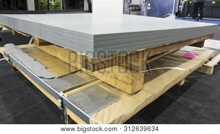 Stack Of Steel Sheets ; Ready To Use ; Stock ; For Laser Cutting
