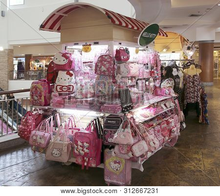 Patong, Phuket, Thailand - July 22, 2019: Hello Kitty Products For Sale At Jungceylon Shopping Mall