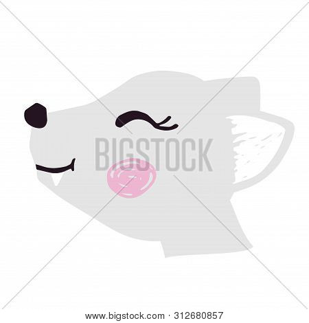 Wolf Baby Girl Face Cute Print. Sweets He-wolf Head.