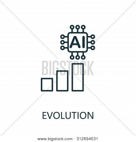 Evolution Thin Line Icon. Creative Simple Design From Artificial Intelligence Icons Collection. Outl