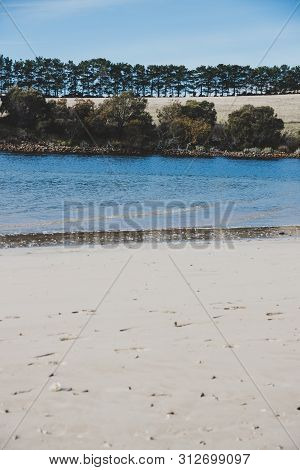 Sunny Australian Beach In Cremorne, Tasmania