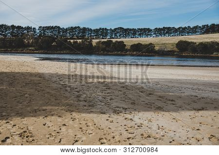 Sunny Australian Beach In Cremorne, Tasmania