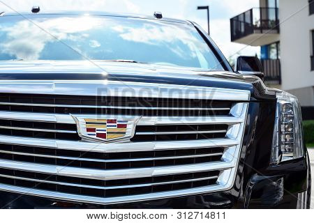Warsaw, Poland. 22 July 2019. Motor Car Cadillac Escalade At The City Street. Cadillac Escalade Suv 