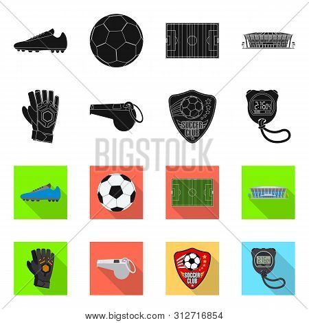 Vector Design Of Soccer And Gear Symbol. Set Of Soccer And Tournament Vector Icon For Stock.