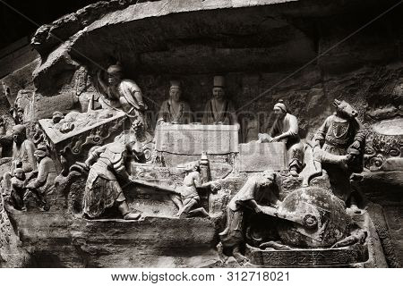 Dazu Rock Carvings as the World Heritage Site located in suburb Chongqing, China