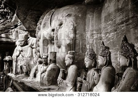 Dazu Rock Carvings as the World Heritage Site located in suburb Chongqing, China