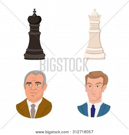 Vector Design Of Chess And Game Icon. Set Of Chess And Strategy Stock Vector Illustration.