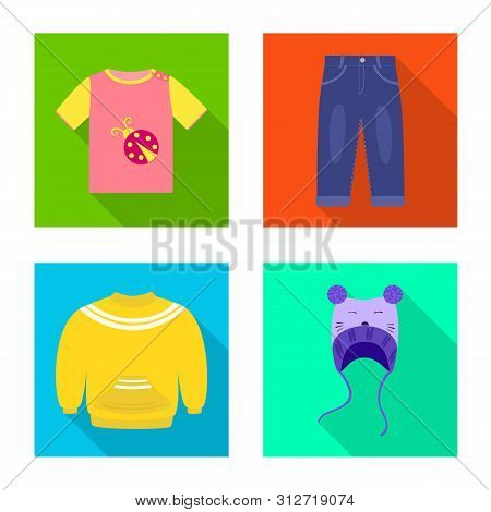 Vector Illustration Of Fashion And Garment Sign. Collection Of Fashion And Cotton Vector Icon For St