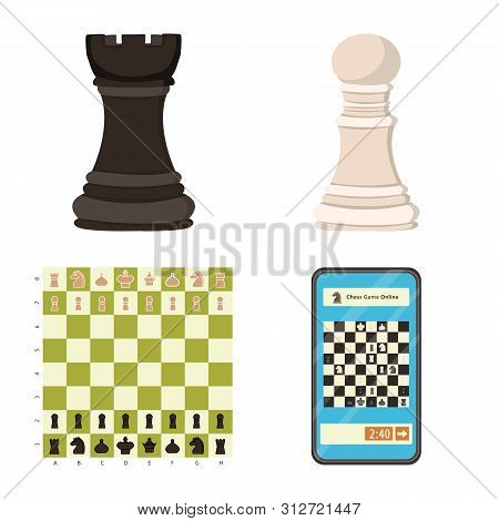 Vector Design Of Chess And Game Sign. Collection Of Chess And Strategy Stock Vector Illustration.