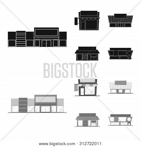 Vector Design Of Boutique And Construction Icon. Collection Of Boutique And Cityscape Vector Icon Fo