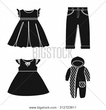 Vector Design Of Little And Cotton Sign. Collection Of Little And Kid Stock Vector Illustration.