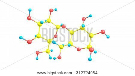 Starch Molecular Structure Isolated On White