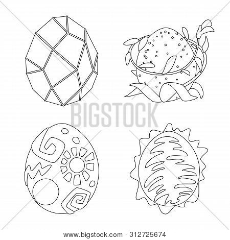 Isolated Object Of Dinosaur And Magic Icon. Set Of Dinosaur And Fantasy Vector Icon For Stock.
