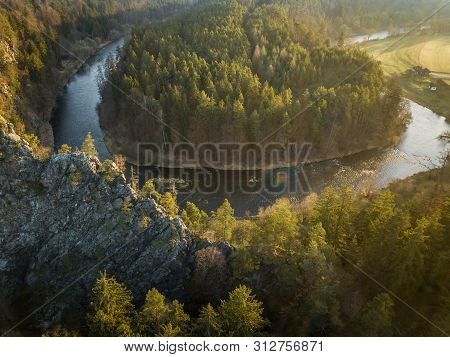 Divci Kamen Is A Ruin Of A Gothic Castle Near The Town Of Kremze In  The Cesky Krumlov District . It