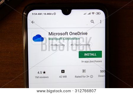 Ivanovsk, Russia - July 07, 2019: Microsoft Onedrive App On The Display Of Smartphone Or Tablet