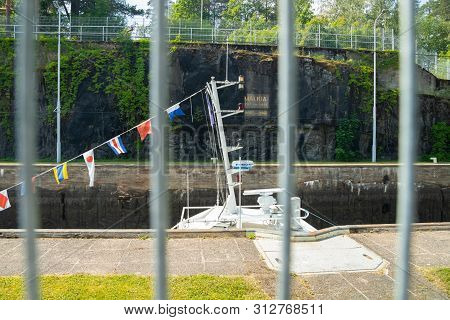 Lappeenranta, Finland - June 20, 2019: Cruise Ship In Saimaa Canal, Beautiful Summer View