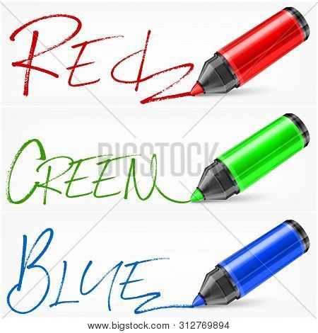 Felt Tip Pen Scribbled Type For Design On White. Vector Illustration.