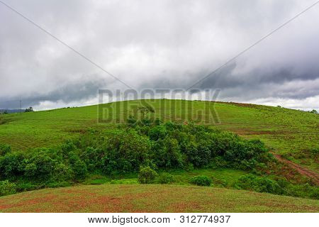 Beautiful Morning View Of Vagamon Meadows And Sky