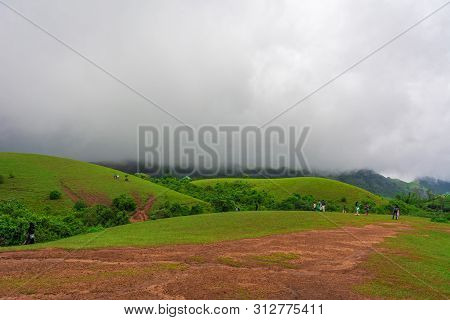 Beautiful Morning View Of Vagamon Meadows And Sky