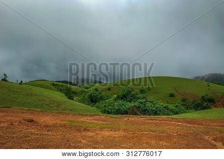 Beautiful Morning View Of Vagamon Meadows And Sky