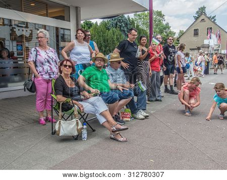 Kirchheimbolanden, Rheinland-pfalz, Germany-06 23 2019: Waiting For Parade In German Town During Bee