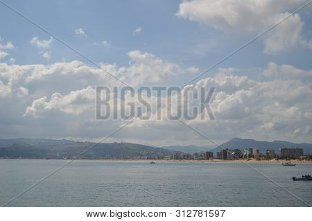 Beautiful Views Of Laredo From The Paseo Maritimo In Santoña. August 27, 2013. Santonia, Cantabria. 