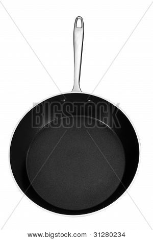 Frypan med håndtag og dækning.