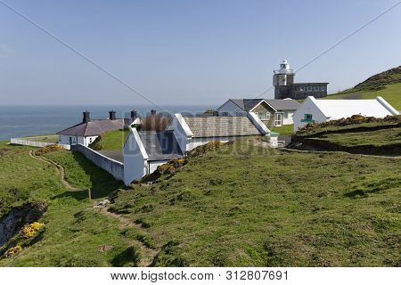Bull Point Lighthouse Buildings Near Mortehoe & Woolacombe, North Devon, Uk