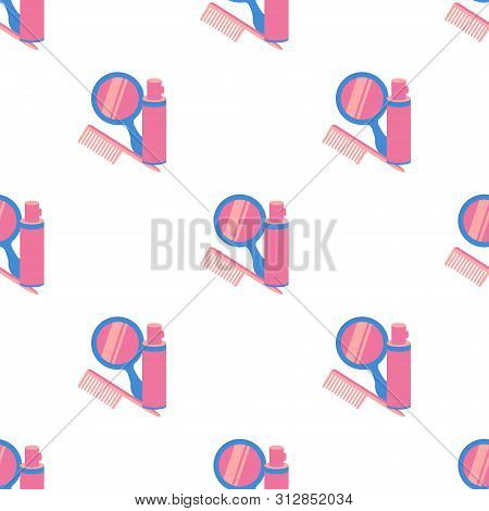 Seamless Pattern For Womens Beuty Salon Or Hair Salon. Vector Illustration