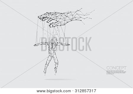 The Particles, Geometric Art, Line And Dot Of Hand Controlling Human.
Abstract Vector Illustration. 
