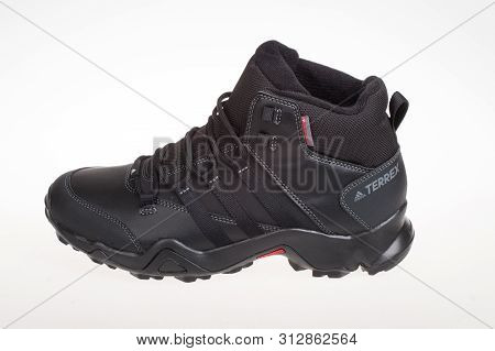 Varna , Bulgaria - Octomber  25, 2017 : Adidas Terrex Winter Shoe. Product Shot. Adidas Is A German 