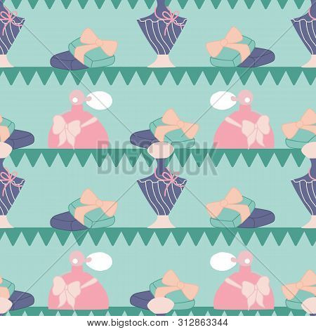 Purple And Pink Parfume Bottles In A Seamless Pattern Design