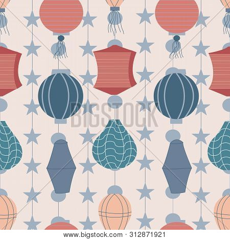 Chinese Lights In A Seamless Pattern Design