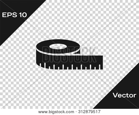 Grey Tape Measure Icon Isolated On Transparent Background. Measu