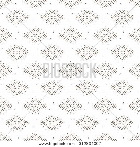 Ethnic Samless Pattern. Vector Abstract Backgroung With Sacred Geometric Shapes In Tribal Style. Orn