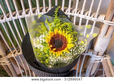 A Bouquet Of Sunflower And Other Wildflowers