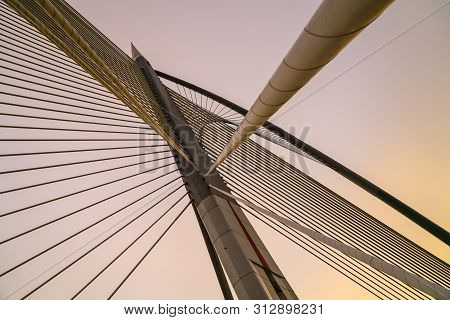 Architecture Of The Wawasan Bridge, Putrajaya During Sunset