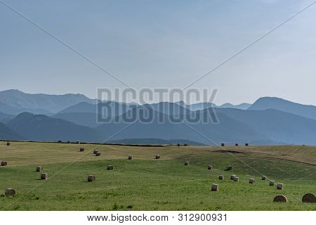 Beautiful Agricultural Landscape On The La Cerdanya, Spain.